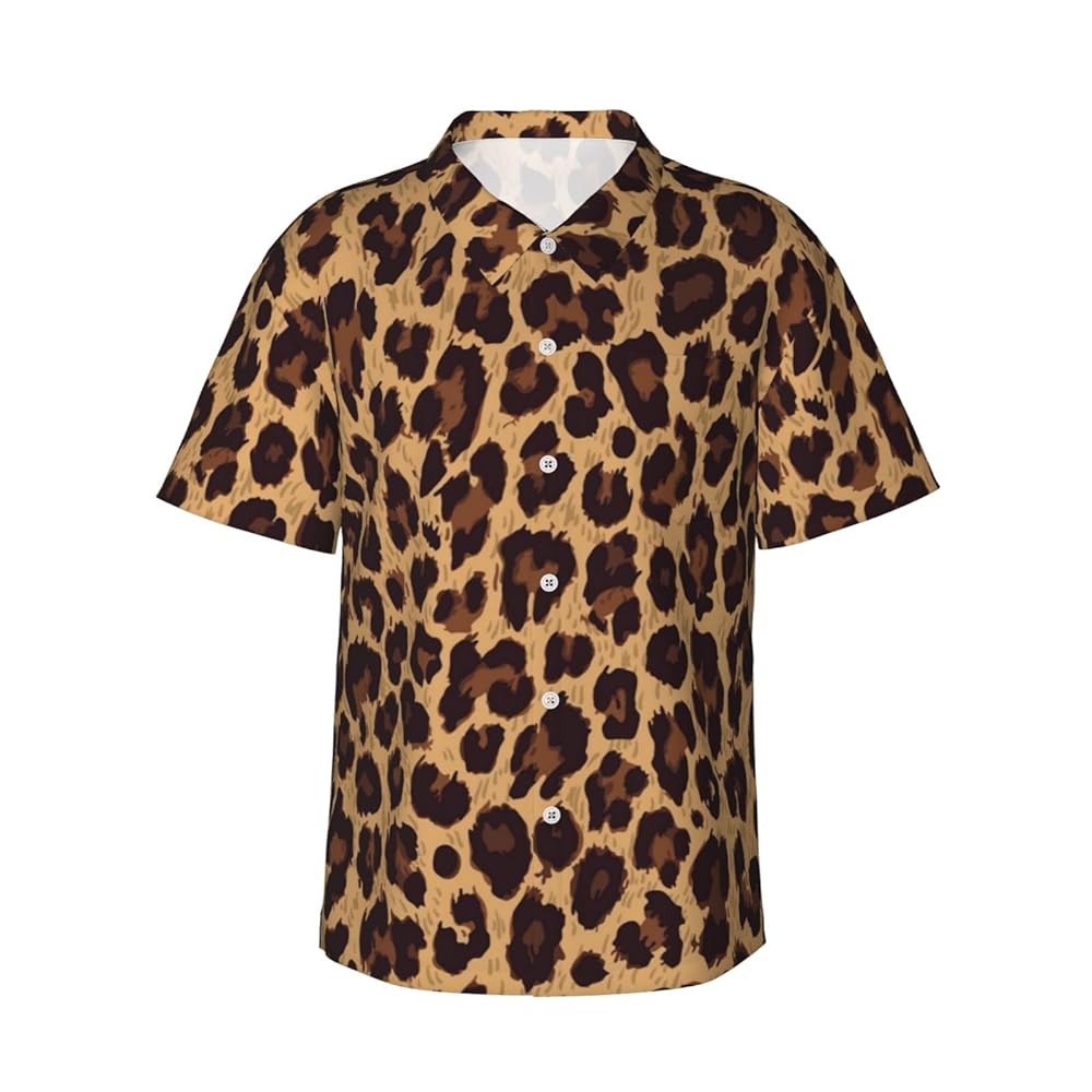 Amazon.com: Xiso Ver Leopard Printed Hawaiian Shirt for Men